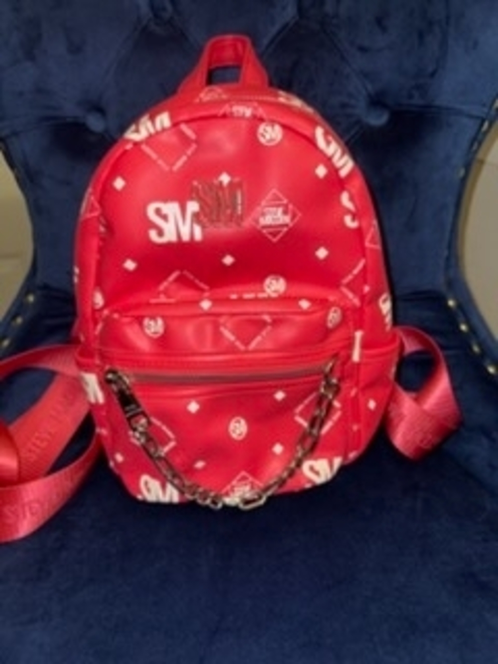 Steve Madden Red Logo-Print Mini Backpack